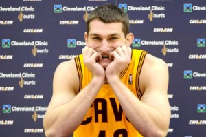 Oct 1, 2012; Independence, OH, USA; Cleveland Cavaliers forward Tyler Zeller during media day at the Cleveland Clinic Courts. Mandatory Credit: David Richard-US PRESSWIRE