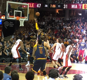 Here's a pic of Kyrie with the left handed swoop! 