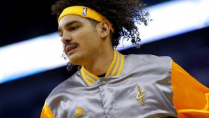 Cleveland Cavaliers center Anderson Varejao warms up before an NBA basketball game in New Orleans, Friday, Dec. 12, 2014. (AP Photo/Jonathan Bachman)