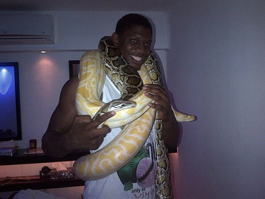 Kevin Seraphin with his cold-blooded friends.
